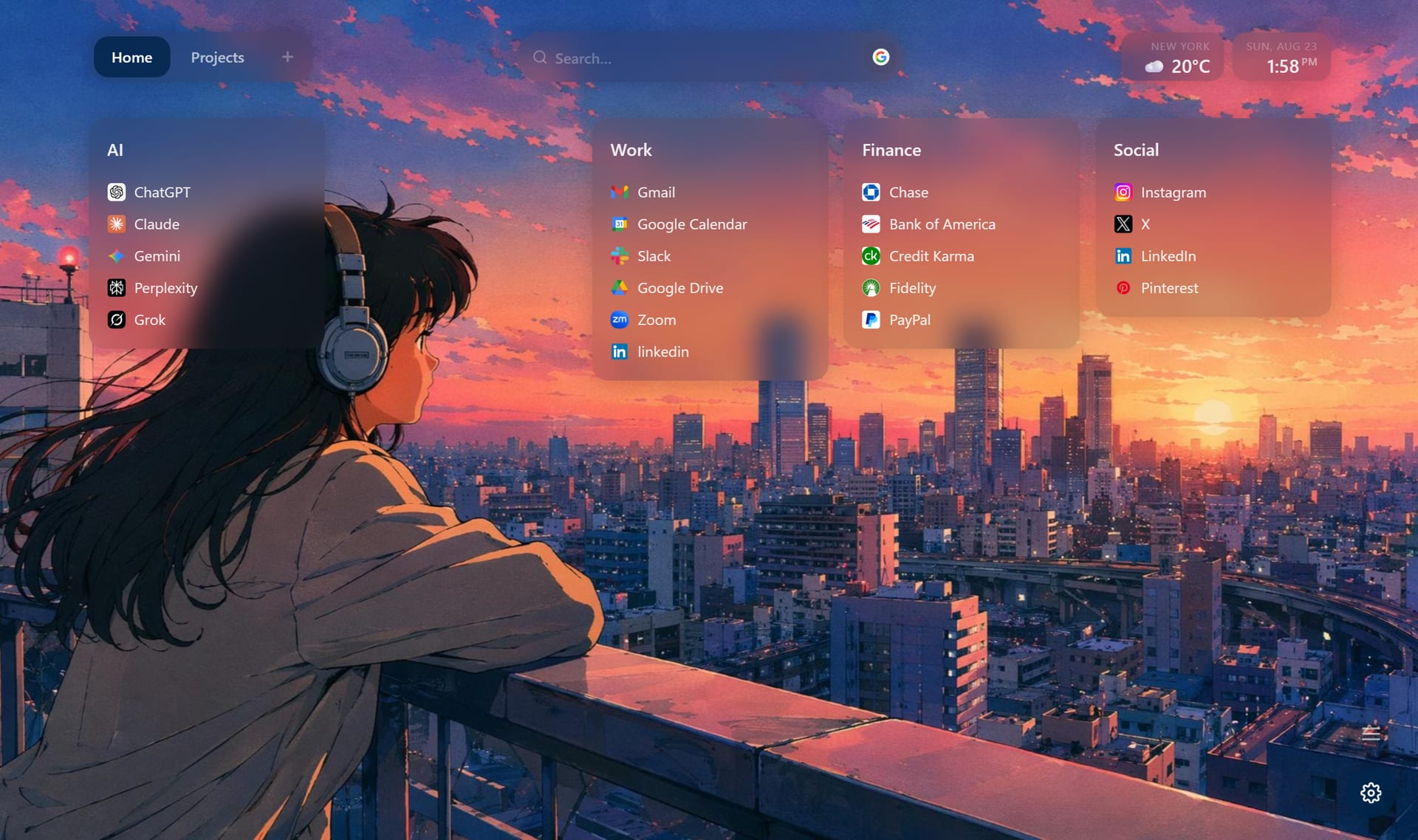 Markmez new tab with organized boards of bookmarks